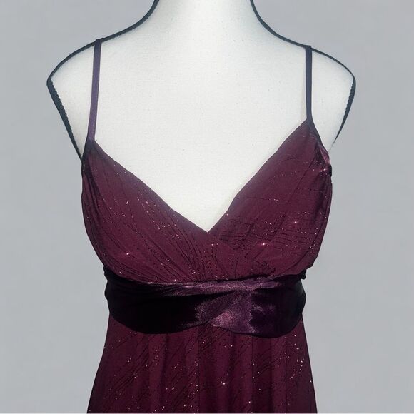 Vintage A. Byer Burgundy Shimmer Cocktail Dress Size Medium - Picture 2 of 8